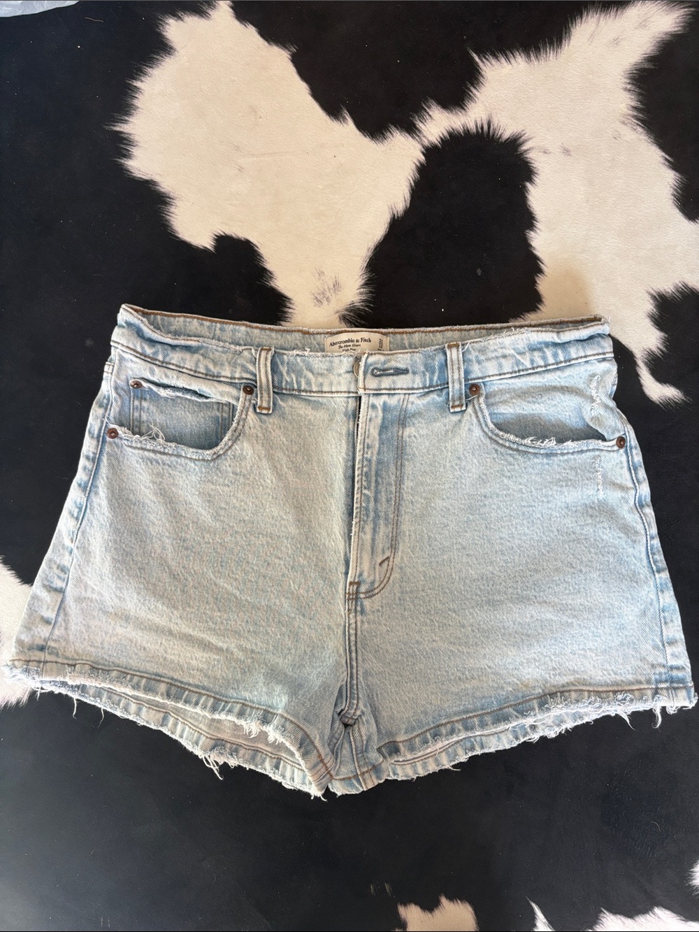 Abercrombie & Fitch Light Blue High-Rise Denim Shorts